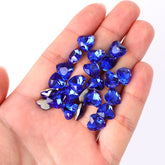 Sapphire Heart Shape High Quality Glass Pointed Back Fancy Rhinestones WholesaleRhinestone